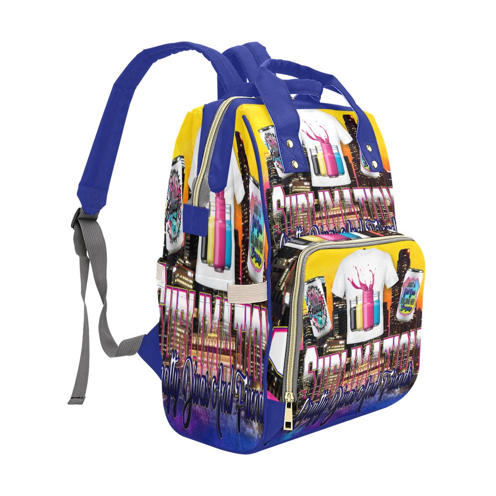 Sublimation Crafty Divas And Friends Logo Multi-Function Diaper Backpack/Diaper Bag (Model 1688)