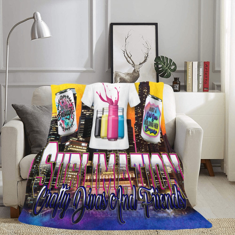 Sublimation Crafty Divas And Friends Logo Ultra-Soft Micro Fleece Blanket 60"x80"
