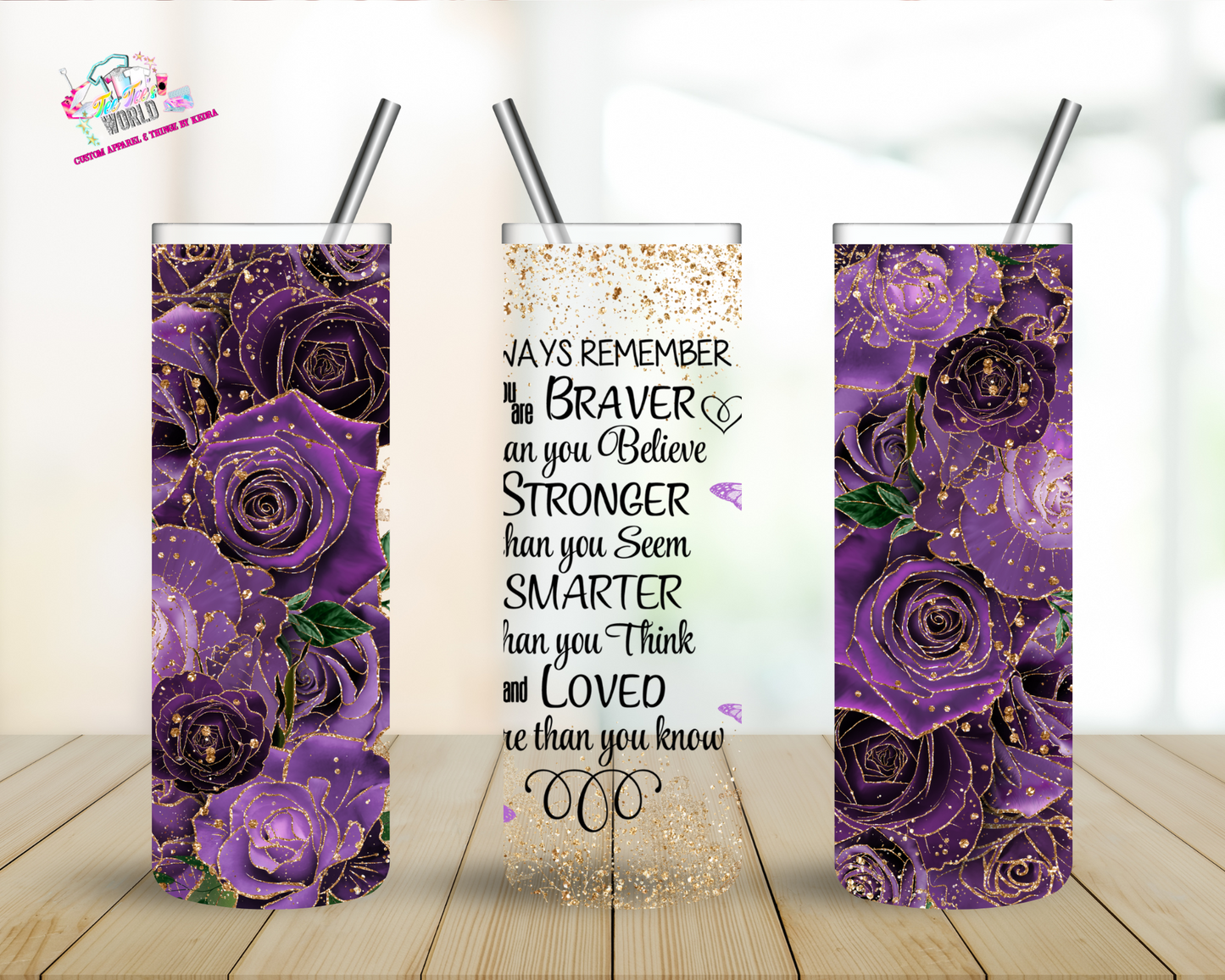 Braver Stronger 20oz UV DTF Tumbler Wrap