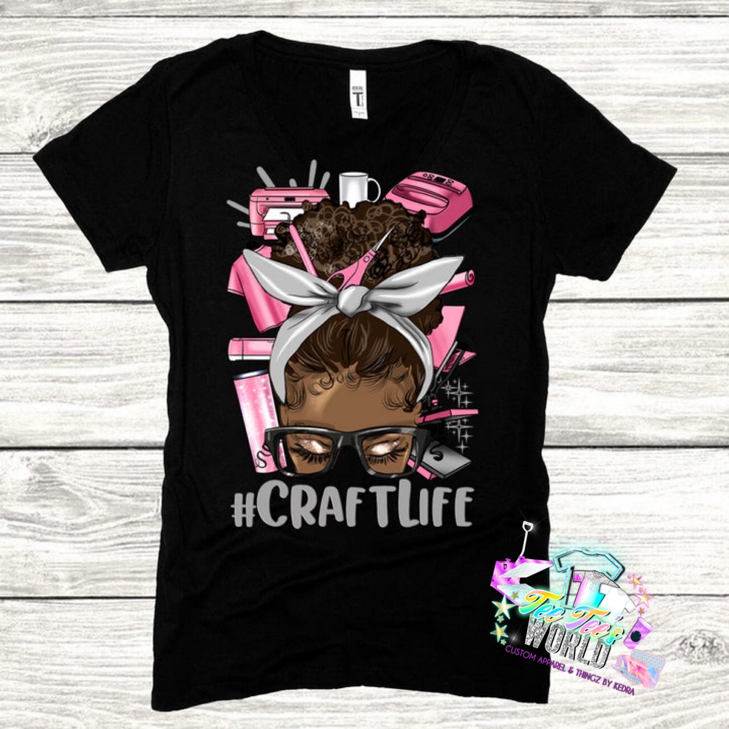 Craftlife Messy Bun Pink DTF Transfer ONLY