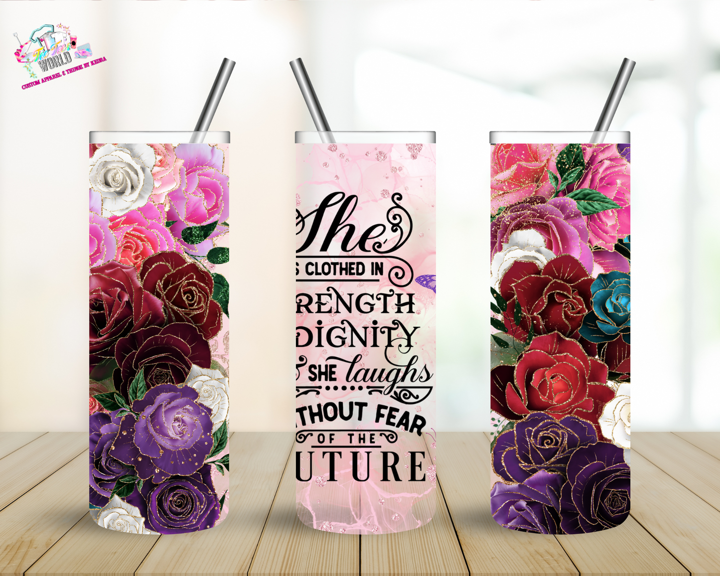 Strength Dignity 20oz Tumbler UV DTF Wrap
