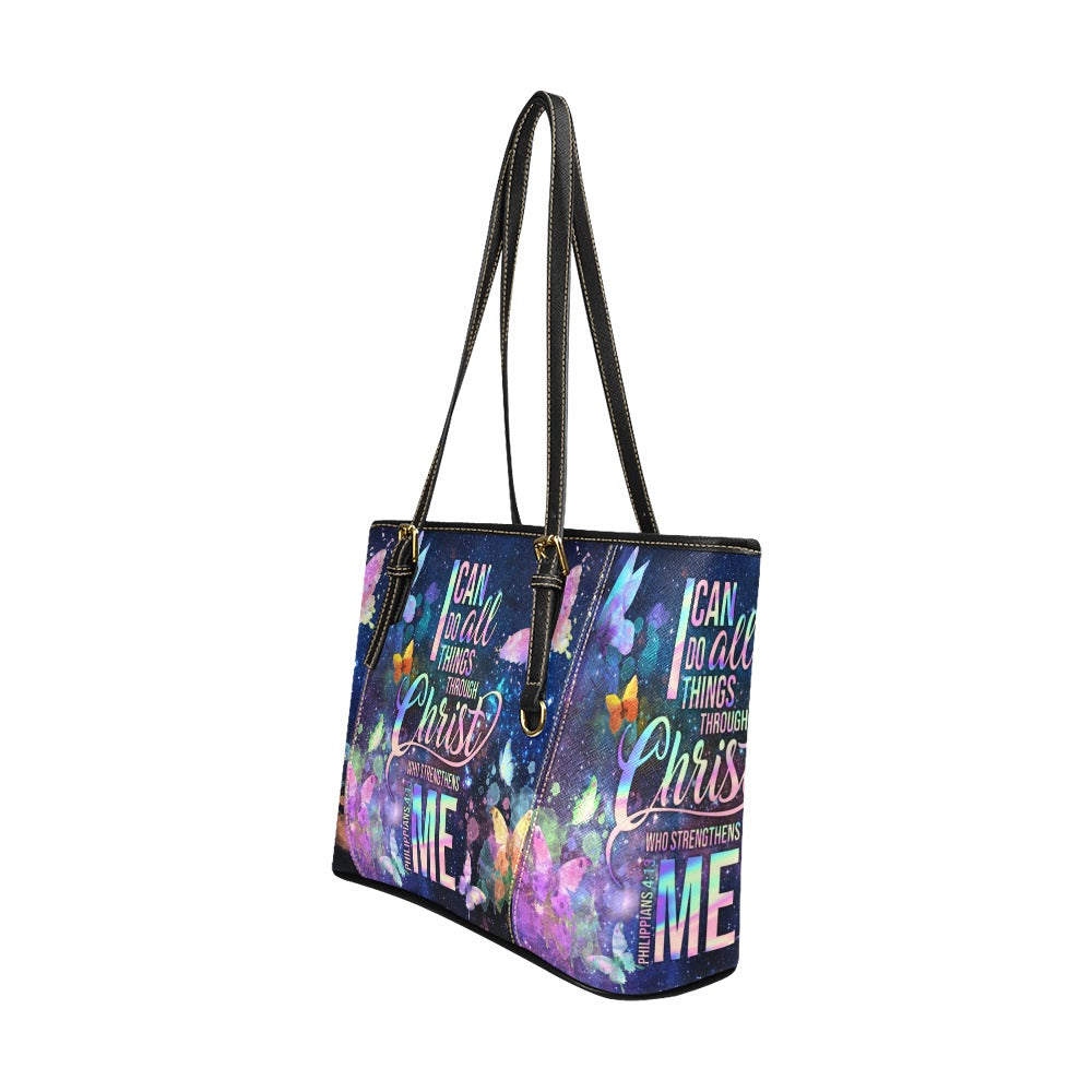 Christian-Bible-DS-1 Leather Tote Bag/Large (Model 1640)